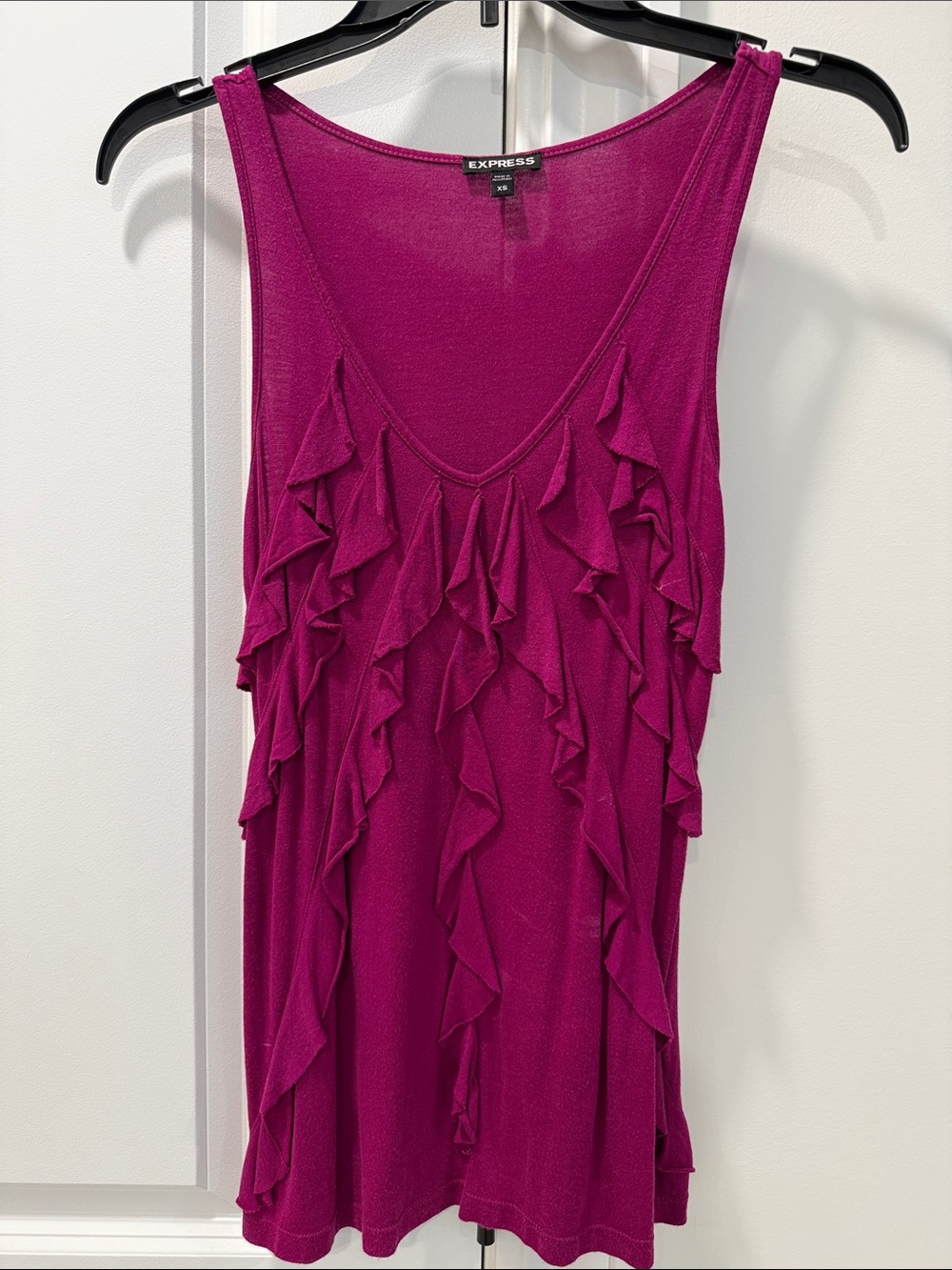 Express Magenta Ruffle Tank Top Size XS